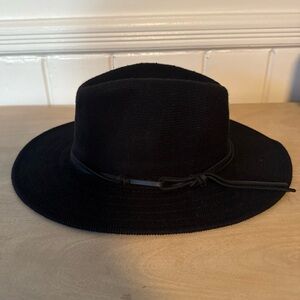 Black Wide-Brim Fedora Hat Anthropologie